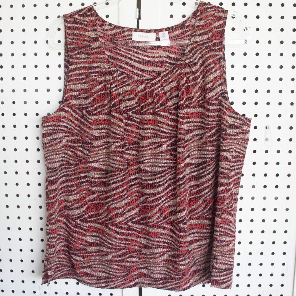 CHICO'S Blouse Top Tank Career Casual Womens Size 2 L/12